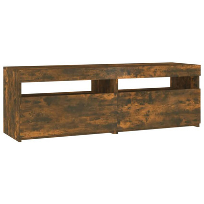 vidaXL Szafka pod TV z oświetleniem LED, przydymiony dąb, 120x35x40 cm wariant 4