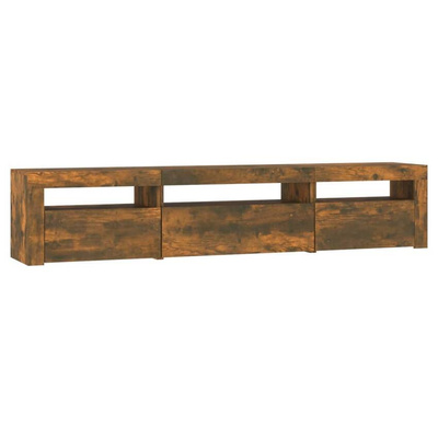 vidaXL Szafka pod TV z oświetleniem LED, przydymiony dąb, 195x35x40 cm