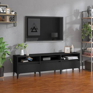 vidaXL Szafka pod TV, czarna, 150x30x44,5 cm, materiał drewnopochodny