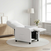 Fotel recliner Biały tkanina