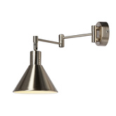 Kinkiet regulowany COPENHAGEN srebrny satynowy - lampa ścienna na wysięgniku w stylu industrialnym E14 