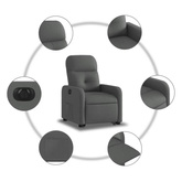 vidaXL Podnoszony fotel masujący, elektryczny, rozkładany, ciemnoszary