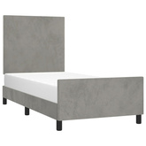 vidaXL Rama łóżka z zagłówkiem, jasnoszara, 100x200 cm, aksamitna model standard