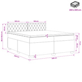 Łóżko Box Spring z materacem i LED Ciemnozielony 200 x 200 cm