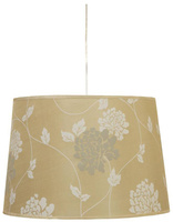 Lampa wisząca z abażurem Karen klasyczna tkaninowy abażur do salonu