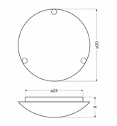 Fanusa Lampa Sufitowa Plafon 30  Chromowy 1X60W E27 Klosz Biały Z Wzorem