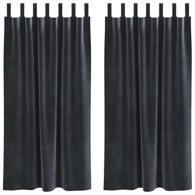 Zasłony zaciemniające 2 pcs Ciemnoszary 140 x 175 cm Aksamit