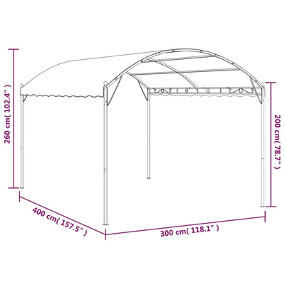 vidaXL Altana, 4x3x2,6 m, kolor taupe, 180 g/m²