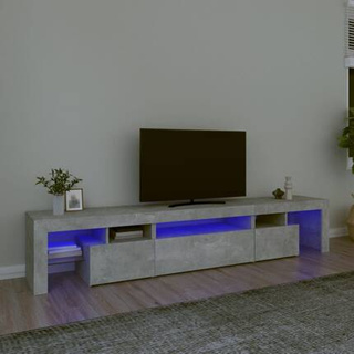 vidaXL Szafka pod TV z oświetleniem LED, szarość betonu 215x36,5x40 cm