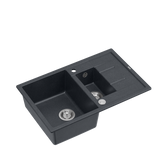 MORGAN 156 GraniteQ zlewozmywak black diamond z syfonem Push To Open okrągły 1,5-komorowy z/o / stal szlachetna