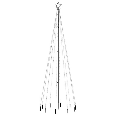vidaXL Choinka z kołkiem gruntowym, 310 ciepłych białych LED, 300 cm