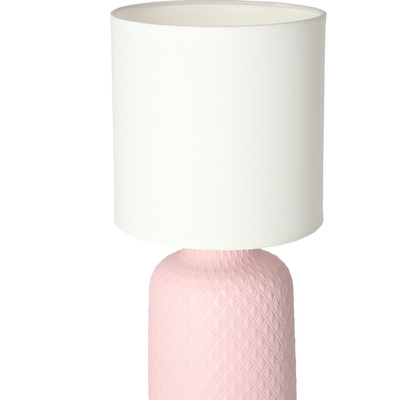 Lampka nocna Iner różowa ceramiczna z abażurem Candellux