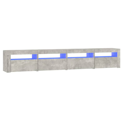 vidaXL Szafka pod TV z oświetleniem LED, szarość betonu, 240x35x40 cm