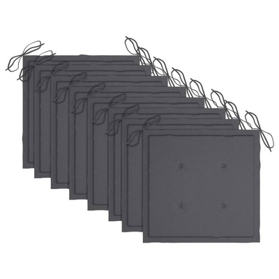 vidaXL Składane krzesła ogrodowe z poduszkami, 8 szt., drewno tekowe