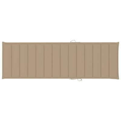 vidaXL Leżak z beżową poduszką, impregnowane drewno sosnowe