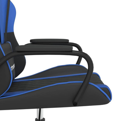 vidaXL Fotel gamingowy, czarno-niebieski, sztuczna skóra model standard