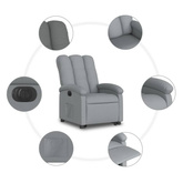 vidaXL Podnoszony fotel masujący, elektryczny, rozkładany, jasnoszary wariant 6
