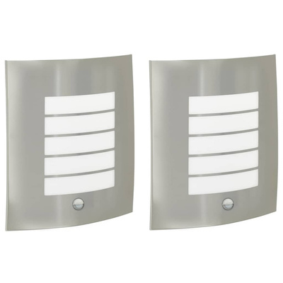 Zewnętrzna lampa ścienna 2 pcs Srebrny 23.5 x 9 x 26 cm