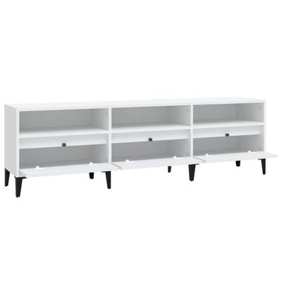 vidaXL Szafka pod TV, biała, 150x30x44,5 cm, materiał drewnopochodny wariant 8