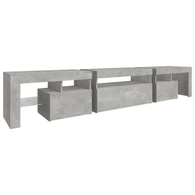 vidaXL Szafka pod TV z oświetleniem LED, szarość betonu 215x36,5x40 cm