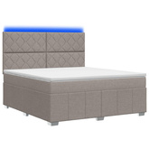 Łóżko z box spring LED z materacem Ciemnoszary 140 x 190 cm