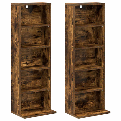 Kabinet na płyty CD 2 szt. Dąb wędzony 33 x 23,5 x 97,5 cm