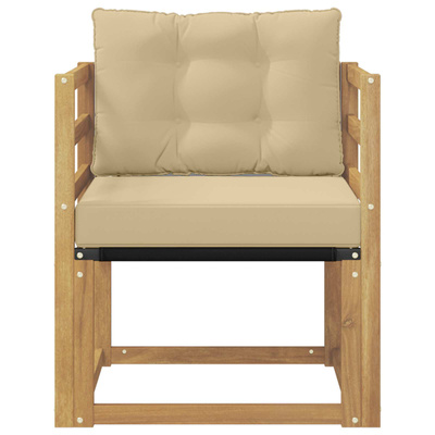 Sofa na zewnątrz Drewno akacji i tekstylen Biały