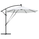 Parasol plażowy Ze LED Lights piaskowy 294 x 294 x 248 cm
