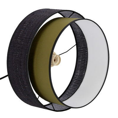 Lampa wisząca z abażurem Arezzo czarno‑oliwkowa do salonu i sypialni