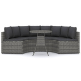 5-częściowa sofa do ogrodu, z poduszkami, polirattan, szara