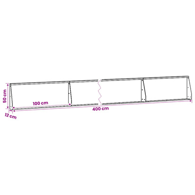 Mur oporowy 4 szt. 100 x 12 x 50 cm Stal Czarny