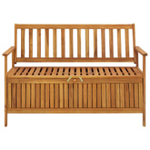 Ławka ogrodowa ze schowkiem, 120 cm, lite drewno akacjowe