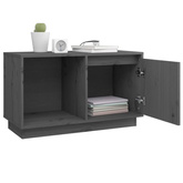vidaXL Szafka pod TV, szara, 74x35x44 cm, lite drewno sosnowe