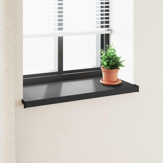 Parapet okienny Czarny z rysunkiem drewna 80 x 40 x 4,5 cm PVC