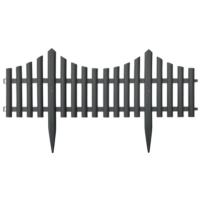 Obrzeża trawnikowe, 17 szt., antracytowe, 10 m, PP