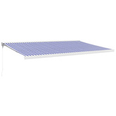 Zwijana markiza, niebiesko-biała, 5x3 m, tkanina i aluminium