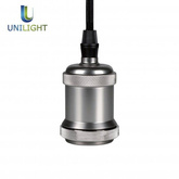 Lampa wisząca retro E27 - nikiel - 1m