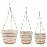 Kosze na rośliny z trawy morskiej 3 pcs