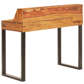 vidaXL Biurko, 110x55x94 cm, lite drewno sheesham i stal