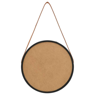 vidaXL Lustro ścienne na pasku, 40 cm, czarne