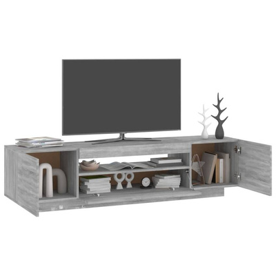 vidaXL Szafka TV z oświetleniem LED, szary dąb sonoma, 160x35x40 cm