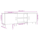 vidaXL Szafka pod TV, wysoki połysk, biała, 150x30x50 cm