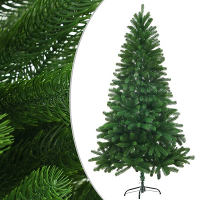 vidaXL Sztuczna choinka z lampkami i bombkami, 150 cm, zielona model standard