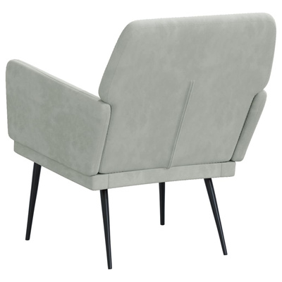 vidaXL Fotel, jasnoszary, 62x79x79 cm, obity aksamitem