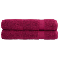 Ręczniki premium, SOLUND, 2 szt., bordowe, 100x200 cm, 600 g/m?