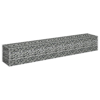 vidaXL Podwyższona donica gabionowa, galwanizowana stal, 180x30x30 cm