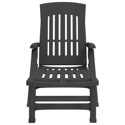 vidaXL Składany leżak na kółkach, antracytowy, PP