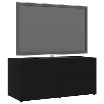 vidaXL Szafka pod TV, czarna, 80x34x36 cm materiał drewnopochodny