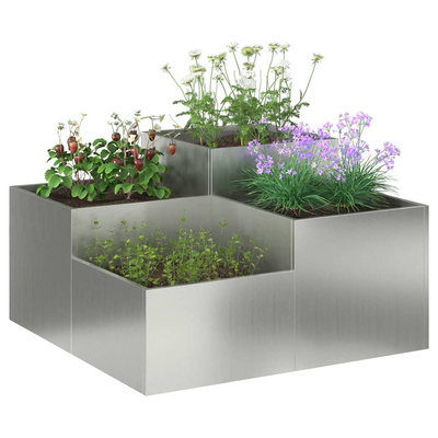 Doniczka ogrodowa Srebrny 80 x 80 x 48 cm Stal galwanizowana