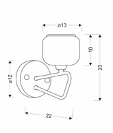 GATO lampa kinkiet czarny 1x40W E14 klosz szklany bezbarwny+chromowy
